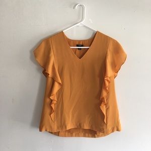 Ann Taylor Factory V-neck Sleeveless Ruffle Top